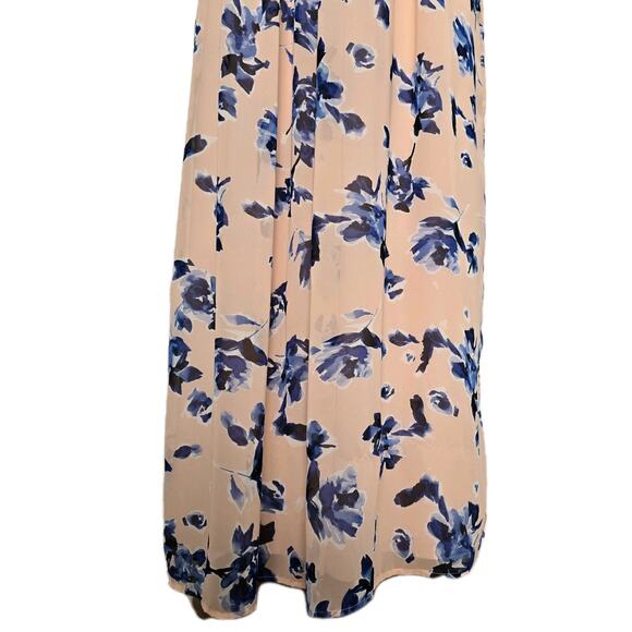 Eliza J Dress Womens Size 8 Pink Blue Floral Maxi High Low Faux Wrap Flowy - Picture 4 of 9